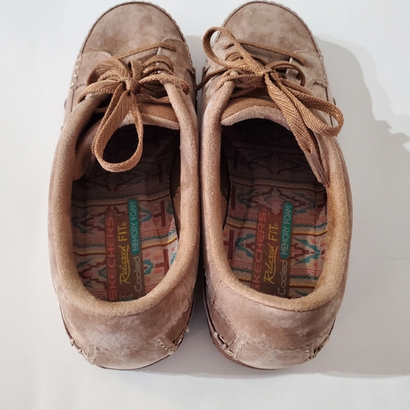 SKECHERS Women 9 Brown Suede Relaxed Fit Air Cooled 44703 Comfort Shoes Lace Up - Picture 14 of 16